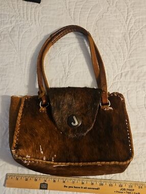 Cowhide Brown Fur Accent Women’s Tote Bag